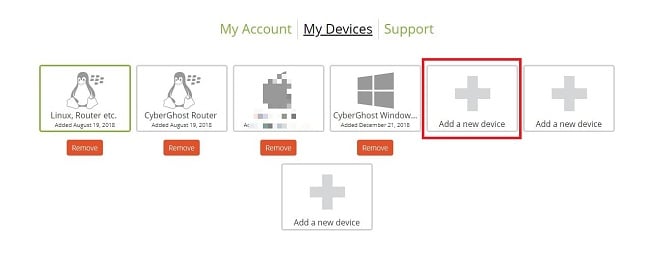 Screenshot of step 3 on How to Install CyberGhost without an App on Android showing account devices info