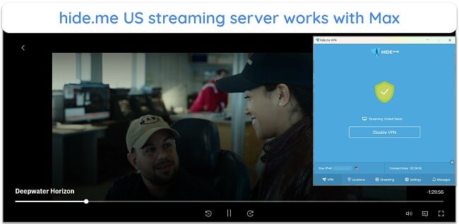 Screenshot of Deepwater Horizon playing on Max while connected to hide.me's US server