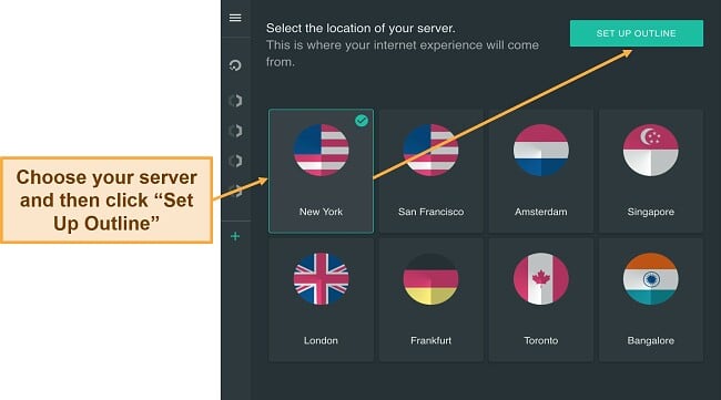 Screenshot of DigitalOceans' server choices