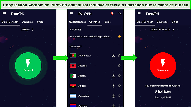 Capture d'écran de la commutation facile entre les appareils.