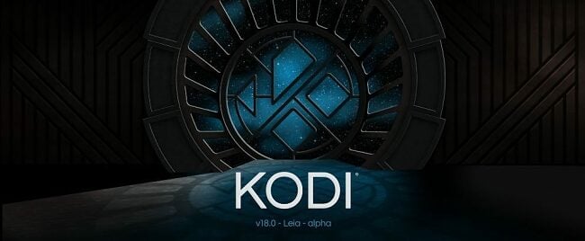 Screenshot of Kodi's v18 Leia for streaming new version of application