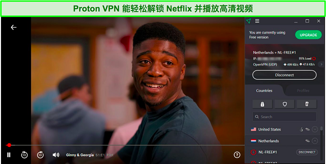 Proton VPN 解锁 Netflix 的屏幕截图