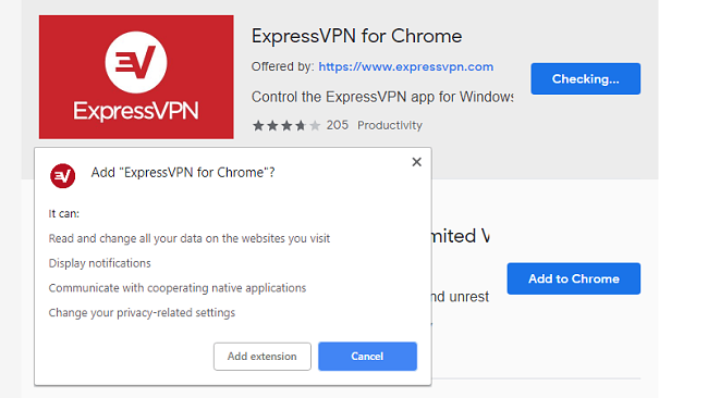 Chrome için ExpressVPN uzantısı