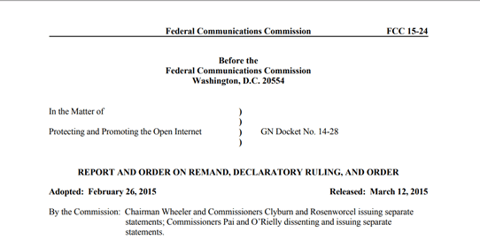 FCC Net Neutrality regulations