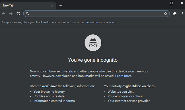 incognito mode on Google Chrome