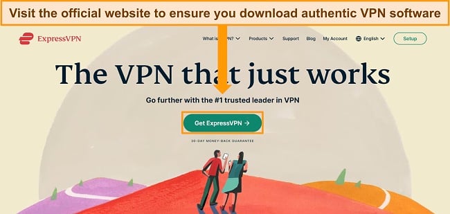 Screenshot of how to download ExpressVPN from its website