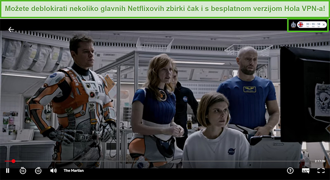 Snimka zaslona Hola VPN-a koji je deblokirao Marsovca na Netflixu US