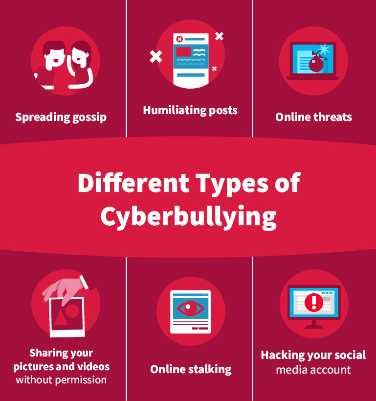 Different Types of Cyber Bullying Info Graphic