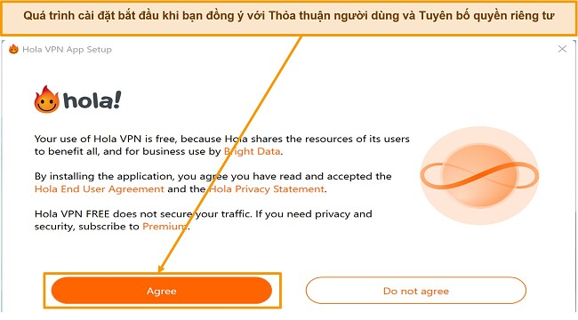 Ảnh chụp màn hình phần tải xuống ứng dụng của trang web Hola VPN