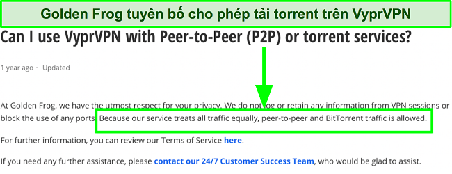 Ảnh chụp màn hình Câu hỏi thường gặp trên trang web VyprVPN