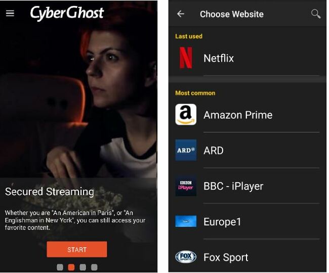 CyberGhost vpn Android