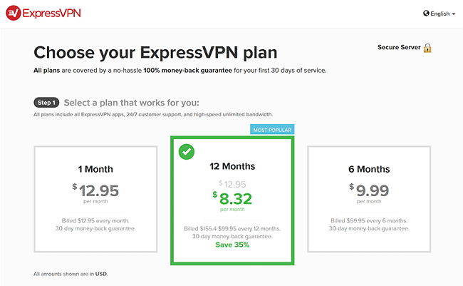 ExpressVPN plans