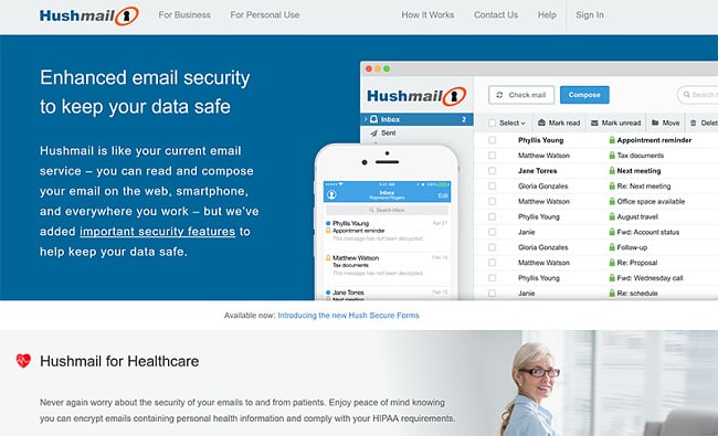 Hushmail email secure vpn solution