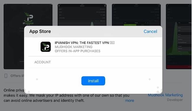 IPVanish install ios