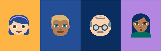 image of 4 diverse people emojis.