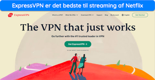 Skærmbillede af ExpressVPNs hjemmeside