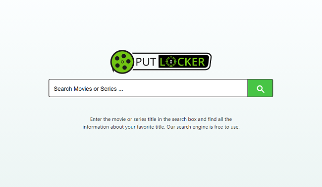 Screenshot of Putlocker home page