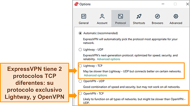 Captura de pantalla de ExpressVPN.