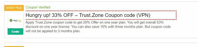 Fake Trust Zone coupon - what you get