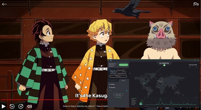 Lo screenshot di Proton VPN sblocca la libreria Netflix