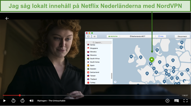 Skärmdump av streaming av lokalt innehåll på Netflix Nederländerna med NordVPN