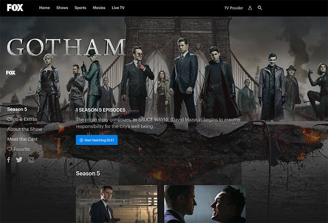 Gotham stream from anywhere with vpn