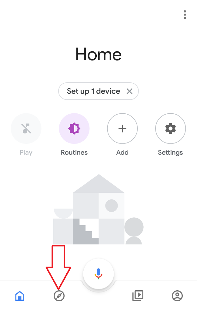 Home app ontdek knop