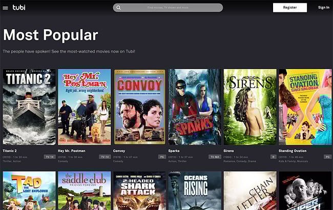 Tubi TV free movies online vpn