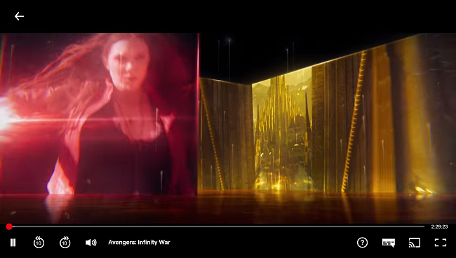 Screenshot of SmartDNS Proxy unblocking Avengers: Infinity War on Netflix