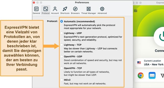 VPN Verbindung wird ständig unterbrochen wie behebe ich das ExpressVPN Protokoll Menü