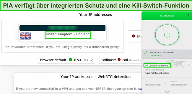  -VPN- trennt sich ständig - wie man es behebt - PIA eingebauter Leckschutz funktioniert