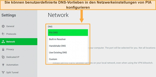 VPN Verbindung wird ständig unterbrochen wie behebe ich das PIA Netzwerkeinstellungen