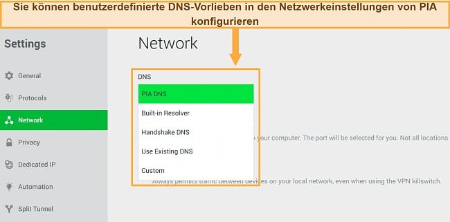 VPN Verbindung wird ständig unterbrochen wie behebe ich das PIA Netzwerkeinstellungen