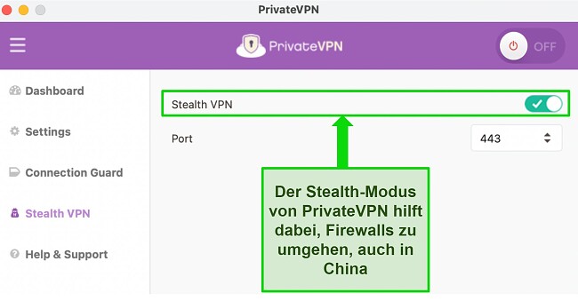 VPN- trennt sich ständig - wie man es behebt - PrivateVPN Stealth-VPN aktiviert