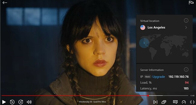 Capture d'écran de Hotspot Shield débloque la bibliothèque Netflix