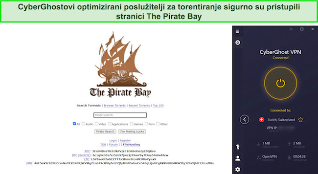 Kako pristupiti Pirate Bayu CyberGhost deblokira web stranicu