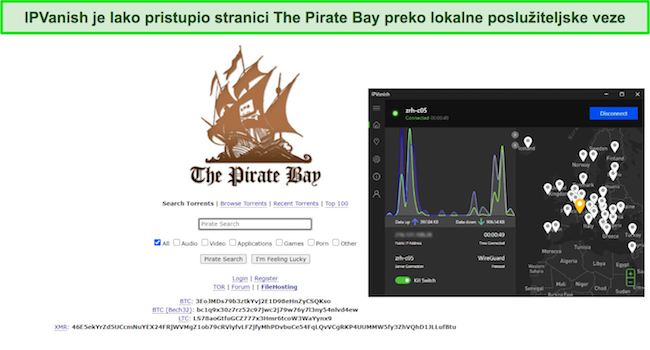 Kako pristupiti Pirate Bayu IPVanish može pristupiti web stranici