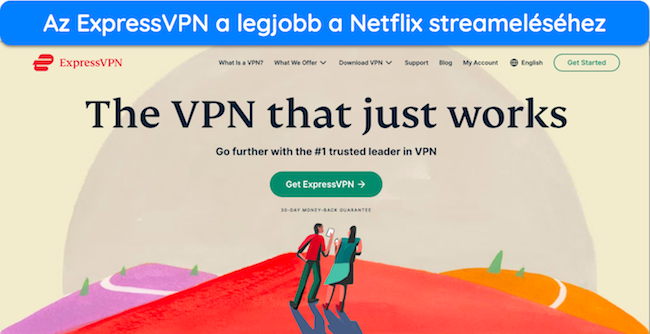 K&eacute;pernyők&eacute;p az ExpressVPN kezdőlapj&aacute;r&oacute;l
