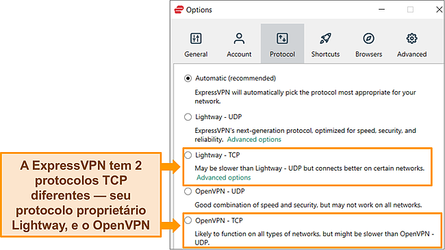 Captura de tela de ExpressVPNs.