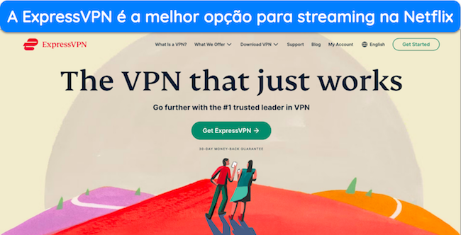 Captura de tela da página inicial da ExpressVPN