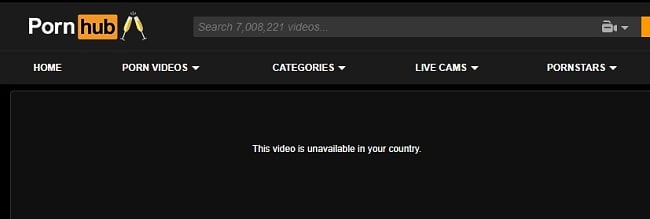 Pornhub video not available in your location message