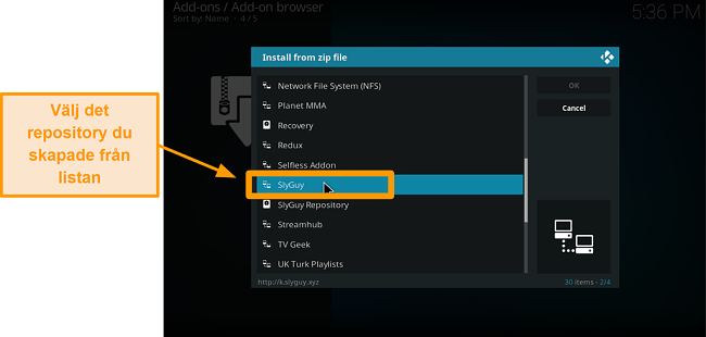 skärmdump hur man installerar kodi-tillägg från tredje part steg 15 välj repo