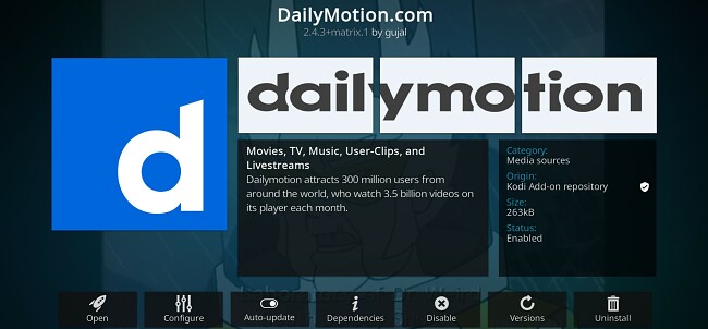 Ứng dụng Kodi tốt nhất để xem video trực tuyến từ DailyMotion