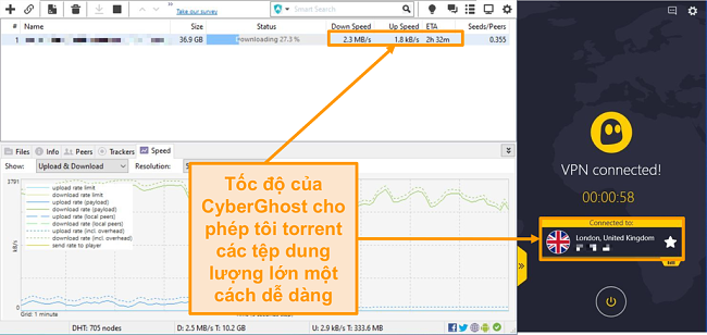 Ảnh chụp màn hình BitTorrent tải xuống tệp torrent