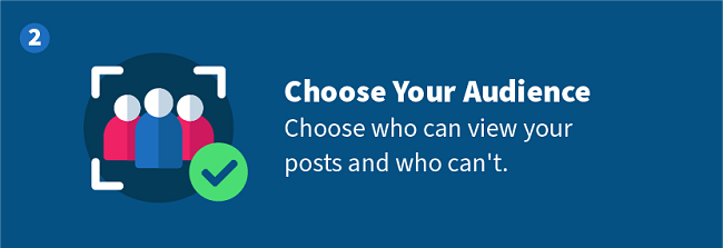 Choose Your Audience — Choose who can view your posts and who can't.