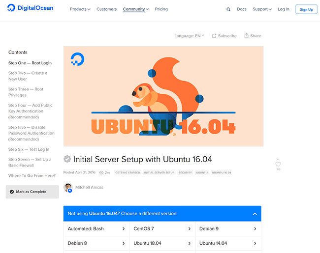 DigitalOcean Ubuntu guide