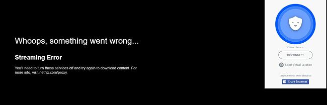 Betternet can't bypass Netflix