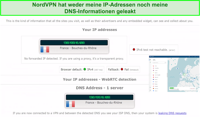 NordVPN bietet zuverlässigen Leckschutz