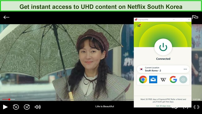 Screenshot of Netflix South Korea using ExpressVPN