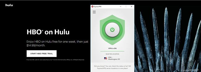 HBO on Hulu with Express VPN